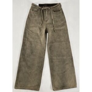 New‎ H&M Baggy Jeans Wide Leg Baggy Mid Waist Denim Size US Size 4 Washed Brown